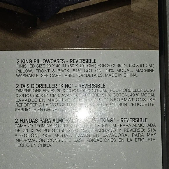 Calvin Klein King Pillowcases Heathered Blue - Picture 5 of 7